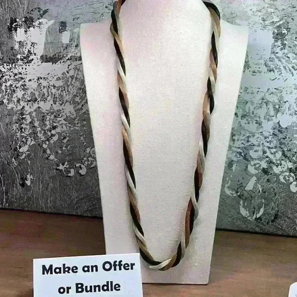 Vintage Mesh Twisted Necklace - Black Silver Copper - Picture 2 of 3